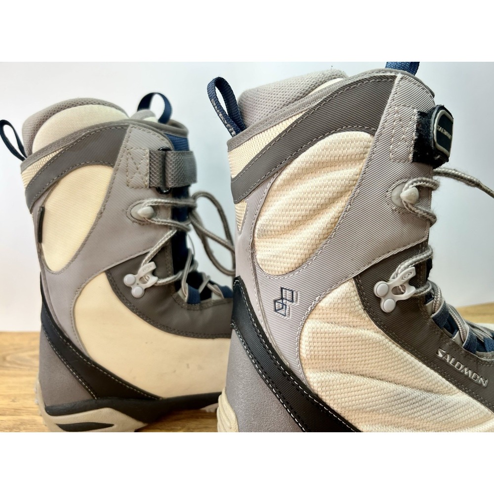 Salomon Womens Snowboard Boots Size 6 Gray Blue Quick Lace All Mtn Freestyle - Picture 7 of 10